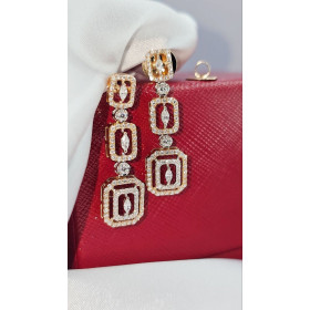 Сережки из красного золота 750* с бриллиантами